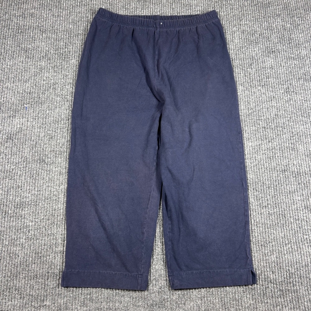 Mountain Lake Pants Womens S Navy Blue Cotton Spandex Elastic Waist Crop
